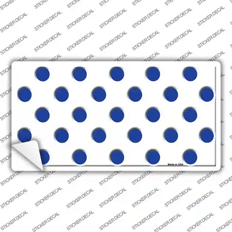 Blue White Polka Dot Novelty Sticker Decal