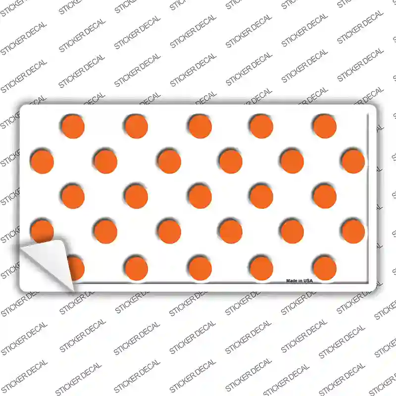 Orange White Polka Dot Novelty Sticker Decal