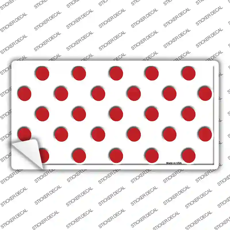 Red White Polka Dot Novelty Sticker Decal