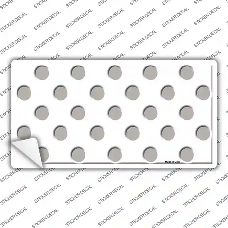 Grey White Polka Dot Novelty Sticker Decal