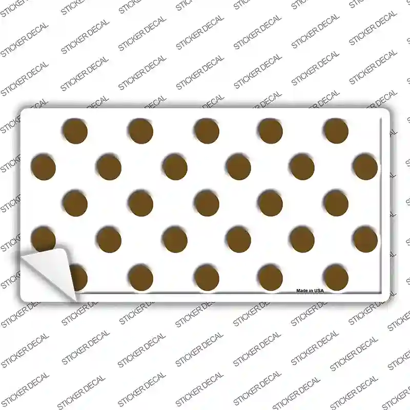 Brown White Polka Dot Novelty Sticker Decal