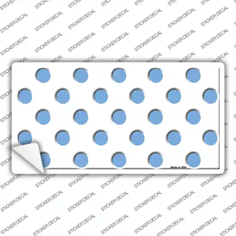 Light Blue White Polka Dot Novelty Sticker Decal