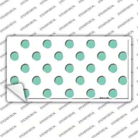 Mint White Polka Dot Novelty Sticker Decal