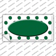 Green White Polka Dot Green Center Oval Novelty Sticker Decal