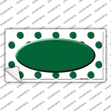 Green White Polka Dot Green Center Oval Novelty Sticker Decal