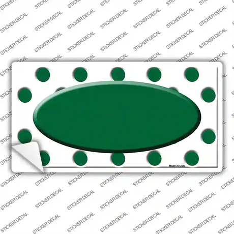 Green White Polka Dot Green Center Oval Novelty Sticker Decal