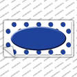 Blue White Polka Dot Blue Center Oval Novelty Sticker Decal