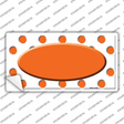 Orange White Polka Dot Orange Center Oval Novelty Sticker Decal