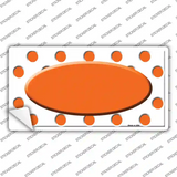Orange White Polka Dot Orange Center Oval Novelty Sticker Decal