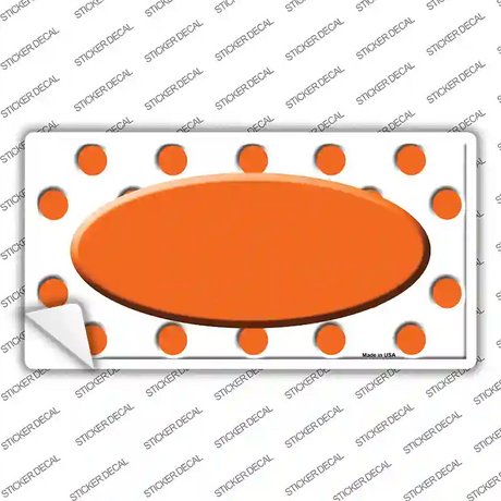 Orange White Polka Dot Orange Center Oval Novelty Sticker Decal