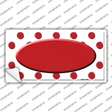 Red White Polka Dot Red Center Oval Novelty Sticker Decal