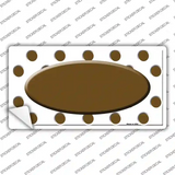 Brown White Polka Dot Brown Center Oval Novelty Sticker Decal