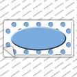 Light Blue White Polka Dot Light Blue Center Oval Novelty Sticker Decal