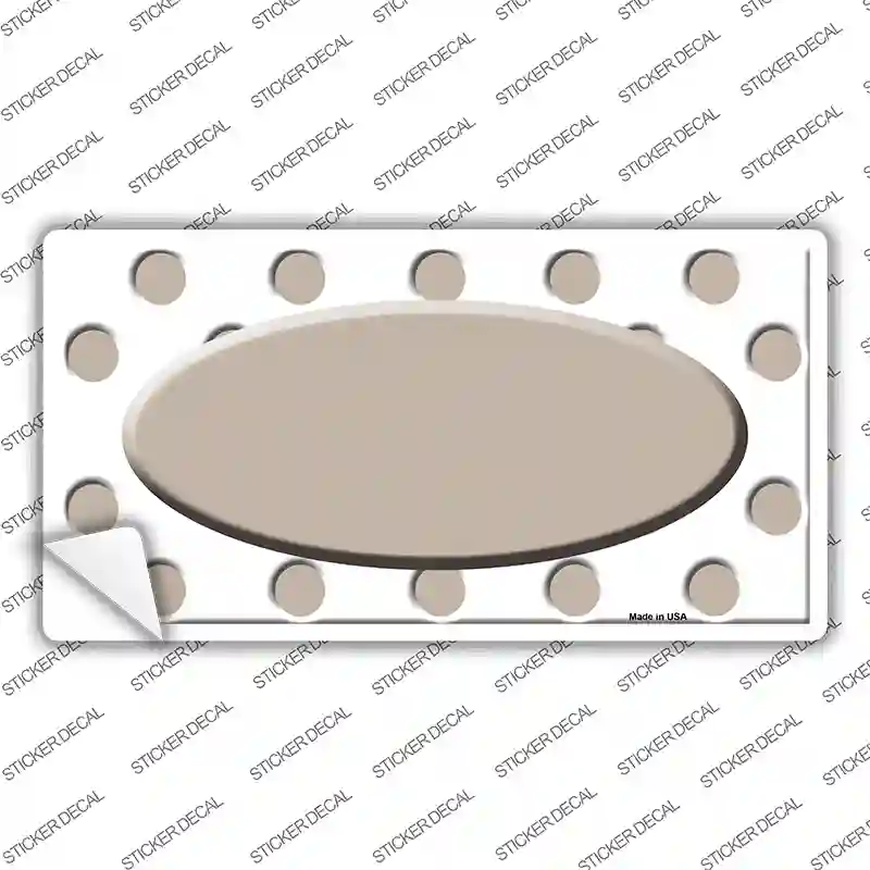 Tan White Polka Dot Tan Center Oval Novelty Sticker Decal