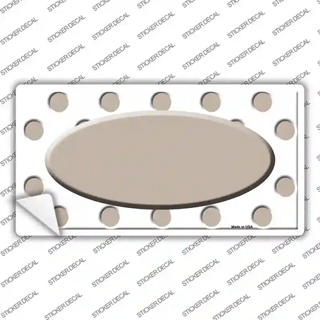 Tan White Polka Dot Tan Center Oval Novelty Sticker Decal