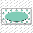 Mint White Polka Dot Teal Center Oval Novelty Sticker Decal