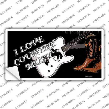 I Love Country Music Novelty Sticker Decal