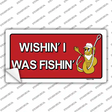 Wishin I Was Fishin Red Novelty Sticker Decal