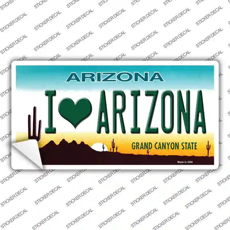 I Love Arizona Background Novelty Sticker Decal