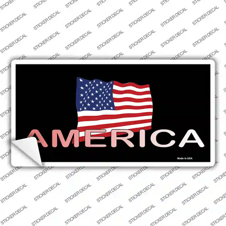 American Flag Black Novelty Sticker Decal