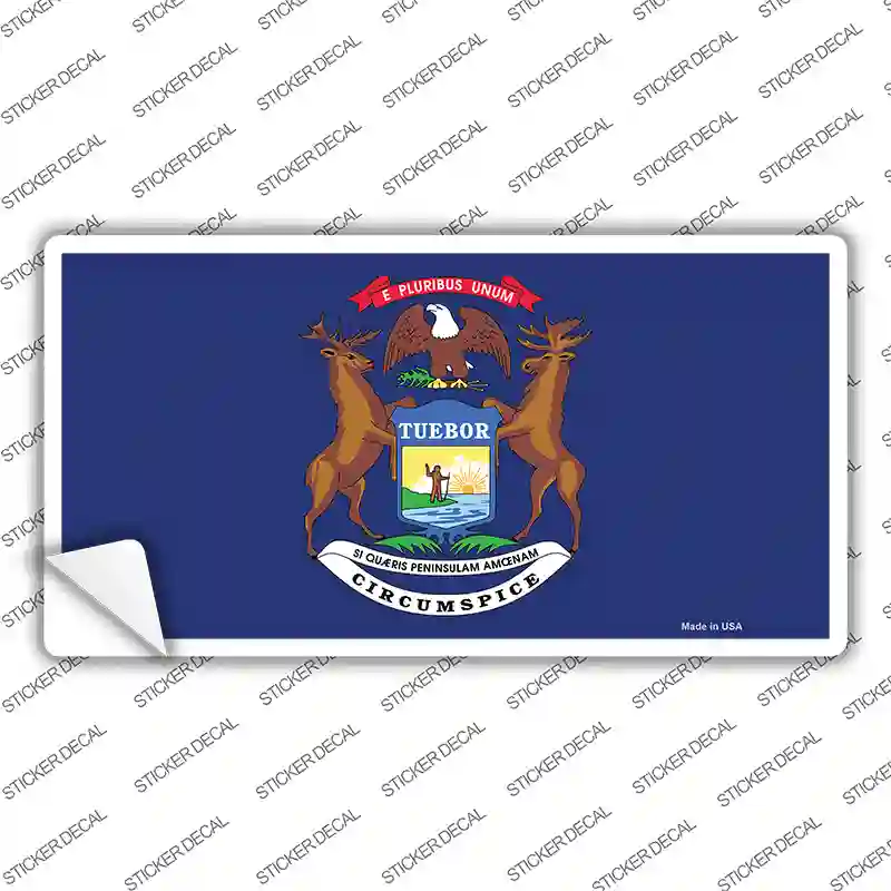 Michigan State Flag Novelty Sticker Decal