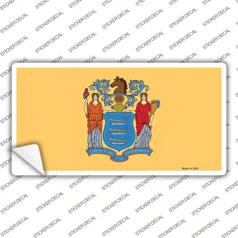 New Jersey State Flag Novelty Sticker Decal