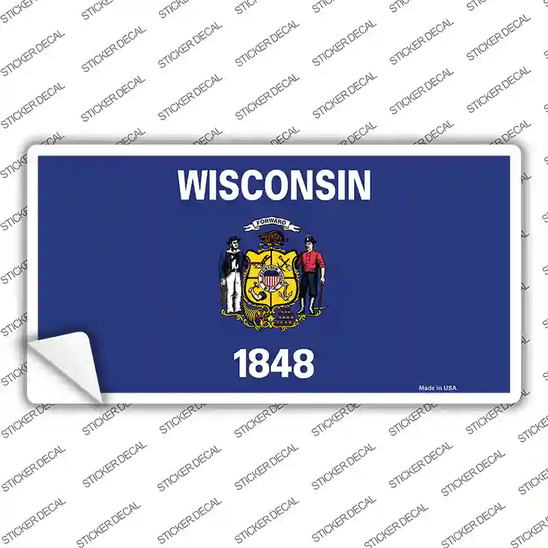 Wisconsin State Flag Novelty Sticker Decal