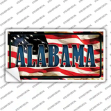 Alabama on American Flag Novelty Sticker Decal