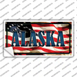 Alaska on American Flag Novelty Sticker Decal
