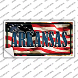 Arkansas on American Flag Novelty Sticker Decal