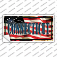Connecticut on American Flag Novelty Sticker Decal