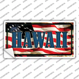 Hawaii on American Flag Novelty Sticker Decal