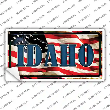 Idaho on American Flag Novelty Sticker Decal