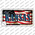 Kansas on American Flag Novelty Sticker Decal