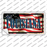 Louisiana on American Flag Novelty Sticker Decal