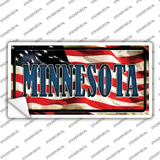 Minnesota on American Flag Novelty Sticker Decal