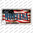 Montana on American Flag Novelty Sticker Decal