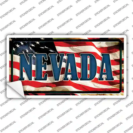 Nevada on American Flag Novelty Sticker Decal
