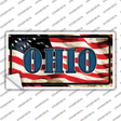 Ohio on American Flag Novelty Sticker Decal