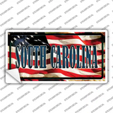 South Carolina on American Flag Novelty Sticker Decal
