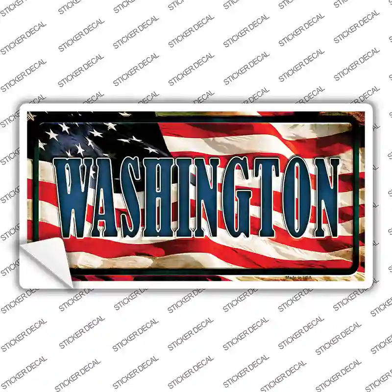 Washington on American Flag Novelty Sticker Decal