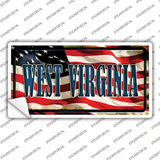 West Virginia on American Flag Novelty Sticker Decal
