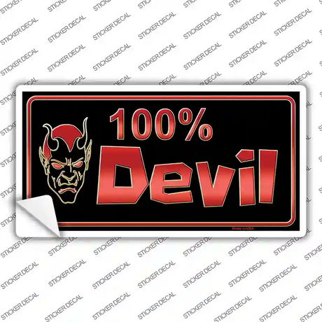 100% Devil Novelty Sticker Decal