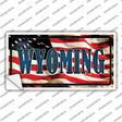 Wyoming on American Flag Novelty Sticker Decal