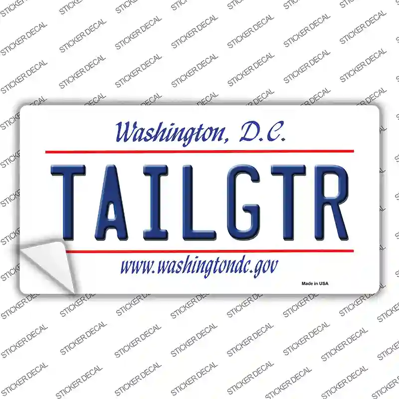 Tailgtr Washington DC Novelty Sticker Decal