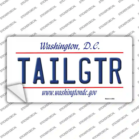 Tailgtr Washington DC Novelty Sticker Decal