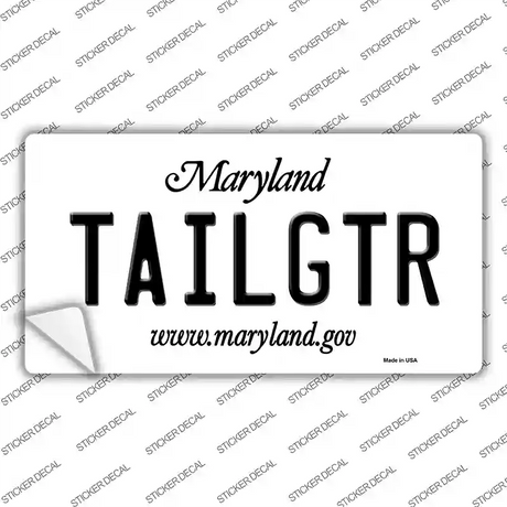 Tailgtr Maryland Novelty Sticker Decal