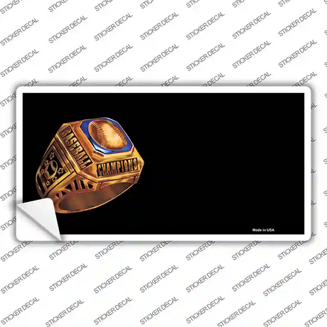 Baseball Champion Ring Offset Novelty Sticker Decal