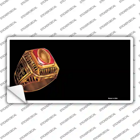 Football Champ Ring Offset Novelty Sticker Decal