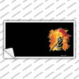 Firefighter Flaming Ax Offset Novelty Sticker Decal